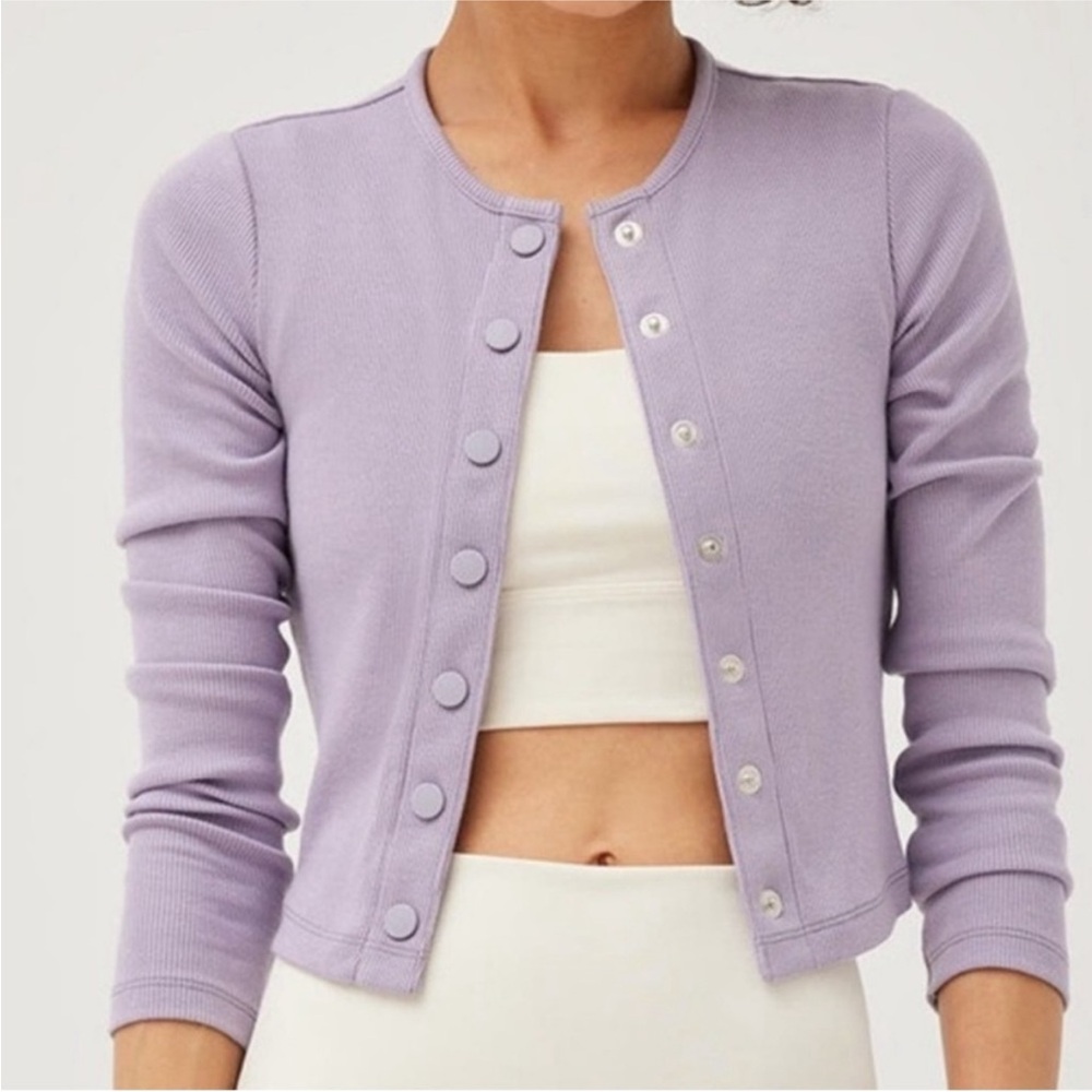 Outdoor Voices Lavender Button-Up Women's Sweater